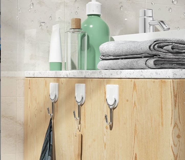 Adhesive Wall Hooks - Strong, Drill-Free, Self-Adhesive Hooks for Dormitory, Kitchen & Household Use