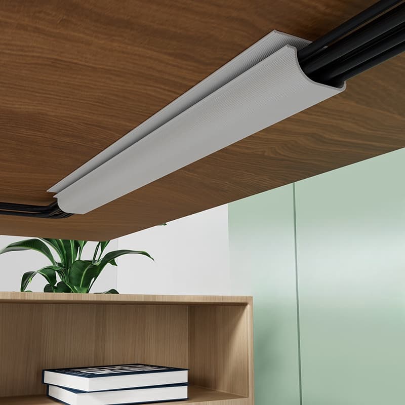 Under-desk cable management tray, wire organiser, no-drill cable tidy