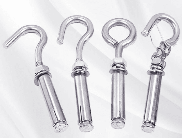 Stainless Steel Expansion Bolt with Hook - Lag Screw, Drop-in Anchor, Round Hook