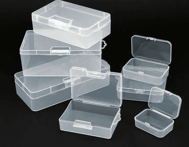 Rectangular transparent storage box, thickened PP plastic, for cotton pads, cotton swabs, small parts and tools