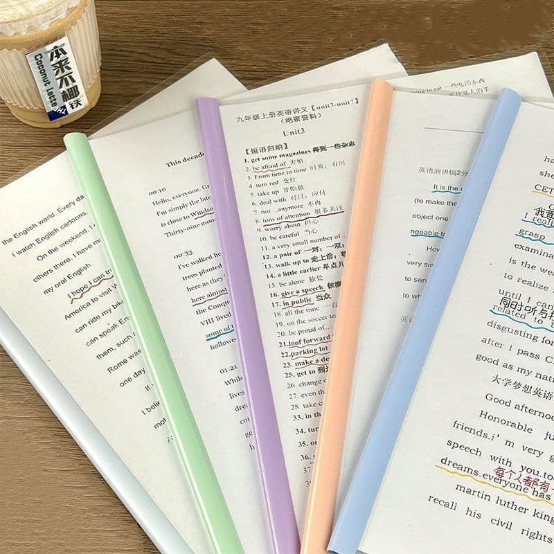 A4 Clear Plastic Report Covers with Sliding Bar, Thickened, for Documents, Resumes and Student Papers, Storage Folder