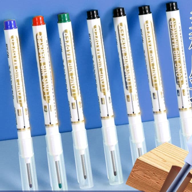 Long-tip permanent marker for carpentry, special-purpose tile, construction site, long-nib black deep-hole scribing fine extended