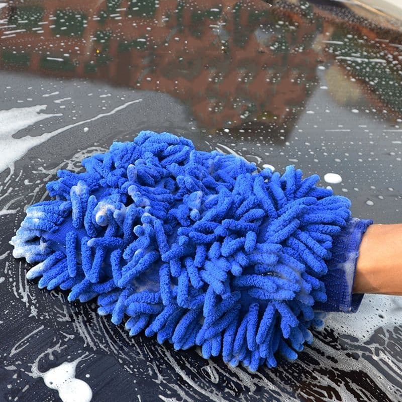 Waterproof Extra-Thick Car Wash Mitt with Fleece Lining – Chenille Scratch-Free Cleaning Glove