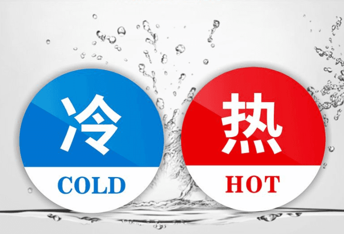 Cold and Hot Bathroom Water Label Sign, Acrylic Mark