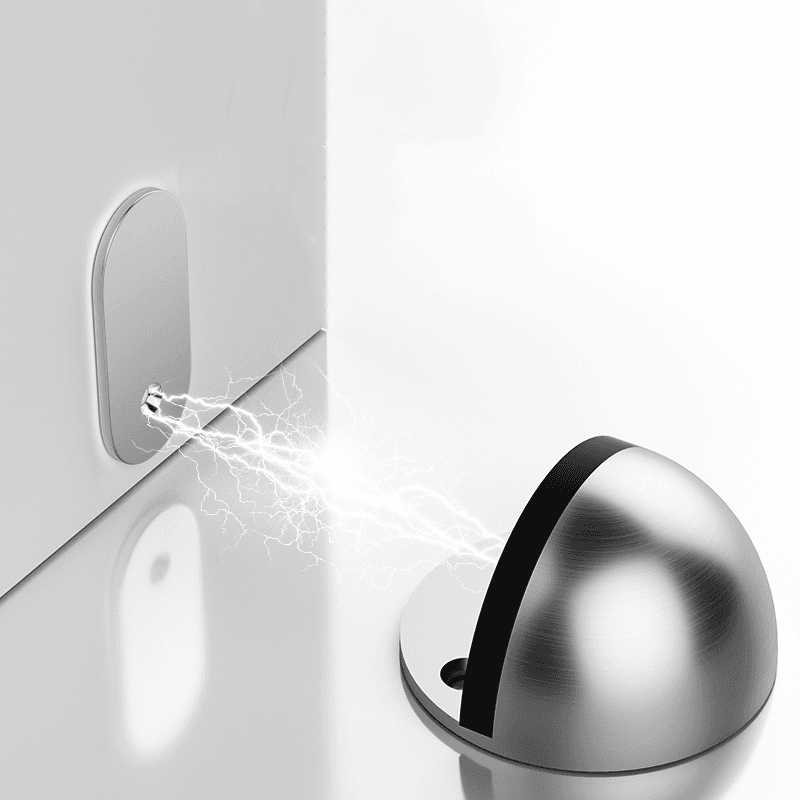 No-Drill Door Stopper Stainless Steel Magnetic Anti-Collision Door Catch Glass Door Windproof Buffer Silicone Limiter Turtle Stopper