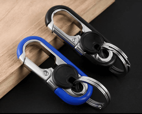Men's metal car keychain with belt loop, premium business style, anti-loss key ring