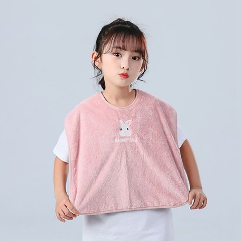 Kids' washcloth bib, multi-purpose towel for face washing, teeth brushing, and eating
