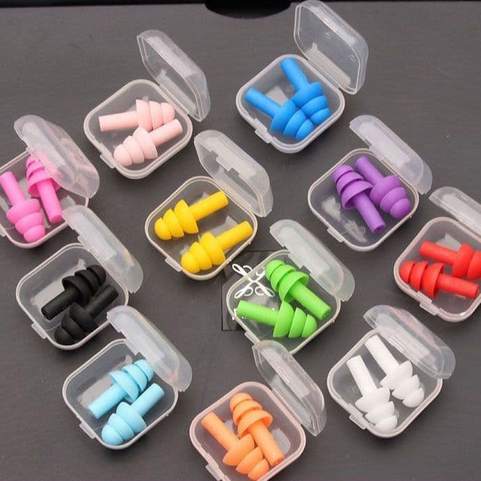 Silicone Earplugs for Noise Reduction, Sleep, Swimming, Waterproof, In-Ear, Extra-Strong Soundproofing, Anti-Snoring