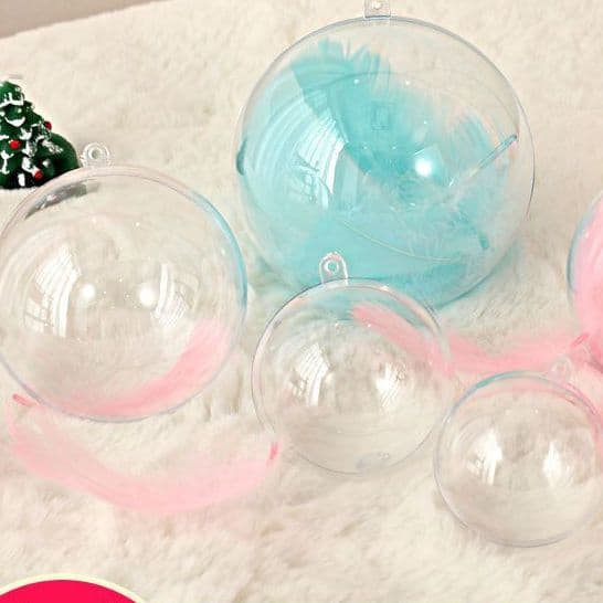 Clear Acrylic Hollow Ball Decorative Hanging Ornaments for Kindergarten Christmas Decor