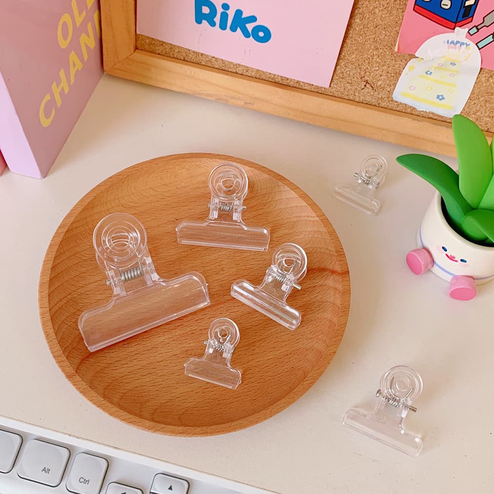 Acrylic Binder Clips for Documents, Office Stationery, Mini Folder Clips
