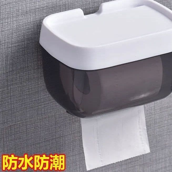 No-Drill Tissue Box Holder for Bathroom, Wall-Mounted Toilet Paper Dispenser with Storage Shelf