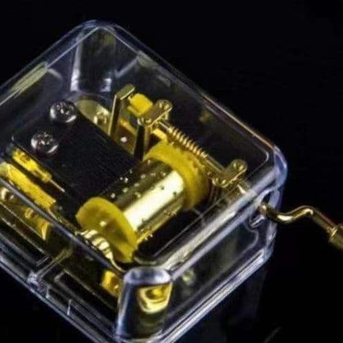 Transparent Hand-Crank Music Box 'Castle in the Sky' Creative Birthday Gift for Kids, Boys and Girls