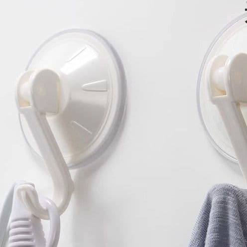 Heavy Duty Suction Cup Hooks, No-Drill, Residue-Free, Reusable Wall Hooks for Bathroom & Kitchen
