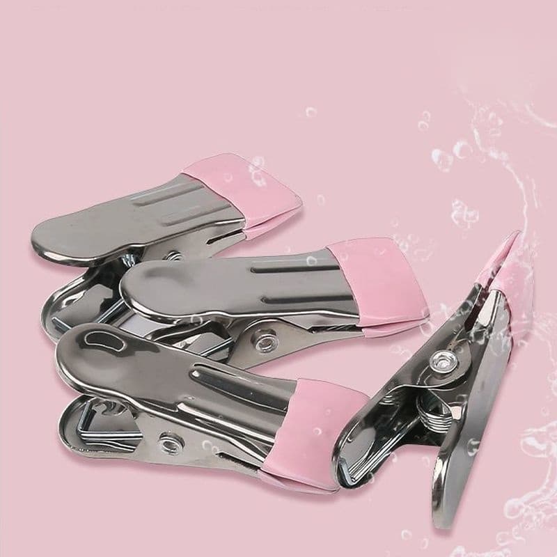 Stainless Steel Outdoor Clothes Pegs Hanger with Windproof Clips for Socks and Mosquito Nets, Dormitory Essential