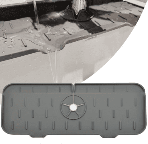 Thickened Splash Guard for Vanity Basin - Silicone Drainage Mat, Waterproof, Splash Guard
