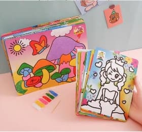 Sand Art Coloured Sand Set for Kids, DIY Craft for Kindergarten and Primary School