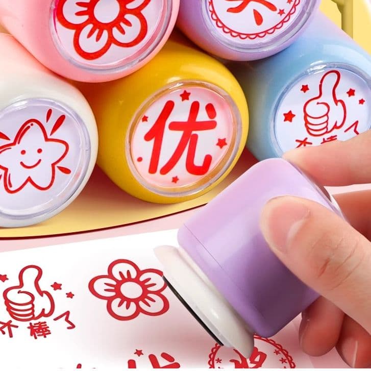Teacher Comment Reward Stamp for Kids – Cute Cartoon Praise Stamp for Kindergarten and Primary School