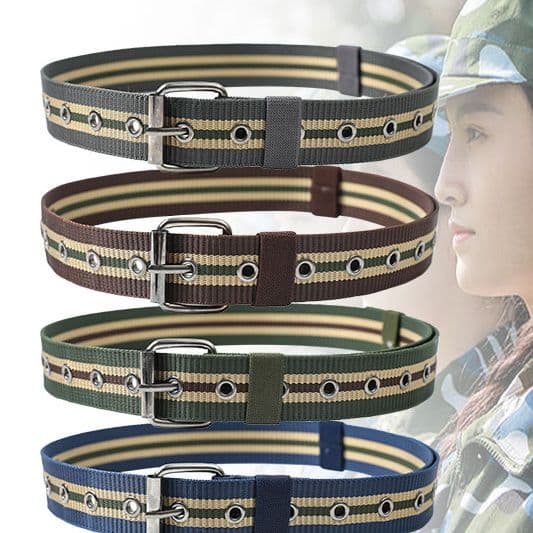 Kids Military Training Belt - Canvas Webbing Belt for School Students