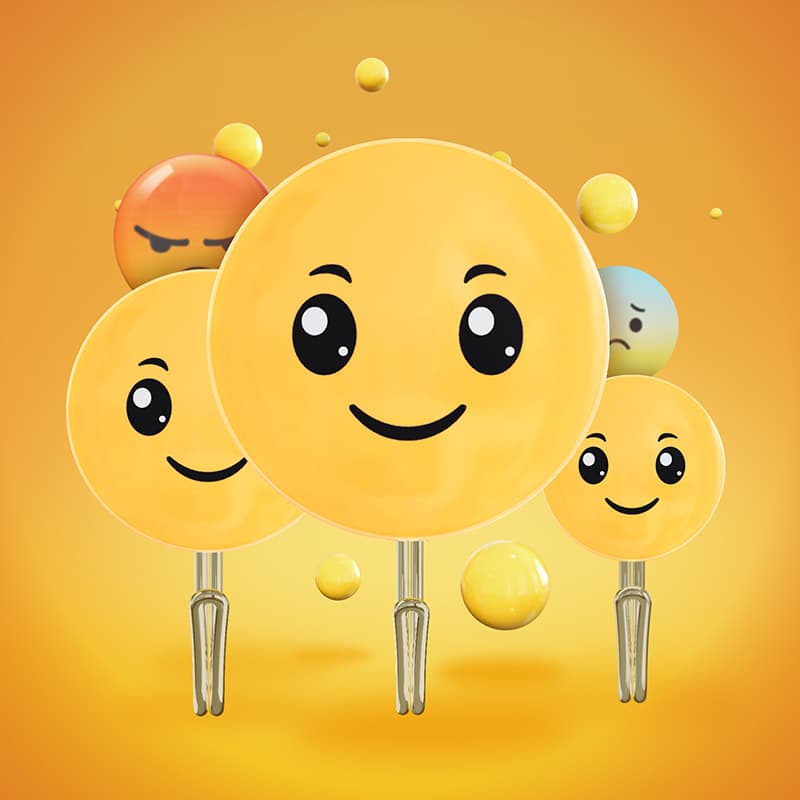 Strong Adhesive Hook Cute Smiley Wall Hook No-Drill Hanging Organiser Small Hook for Home