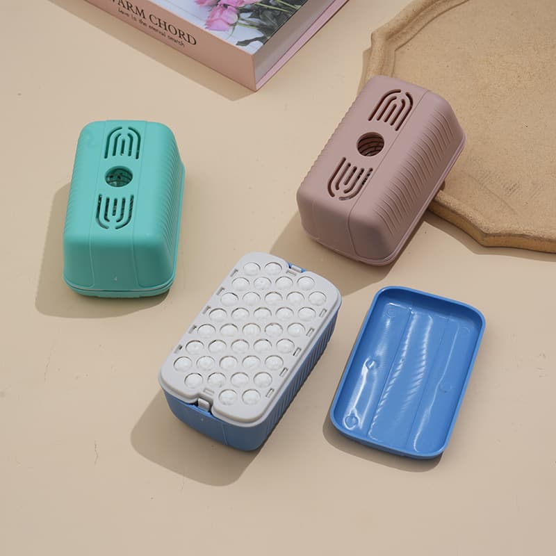Soap Box with Lid, No-Rub Foaming, Multi-Functional Drainage, Bathroom Storage Rack