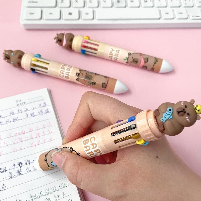 Capybara Ballpoint Pen Student Cartoon Multi-colour Retractable Gel Pen Creative Stationery