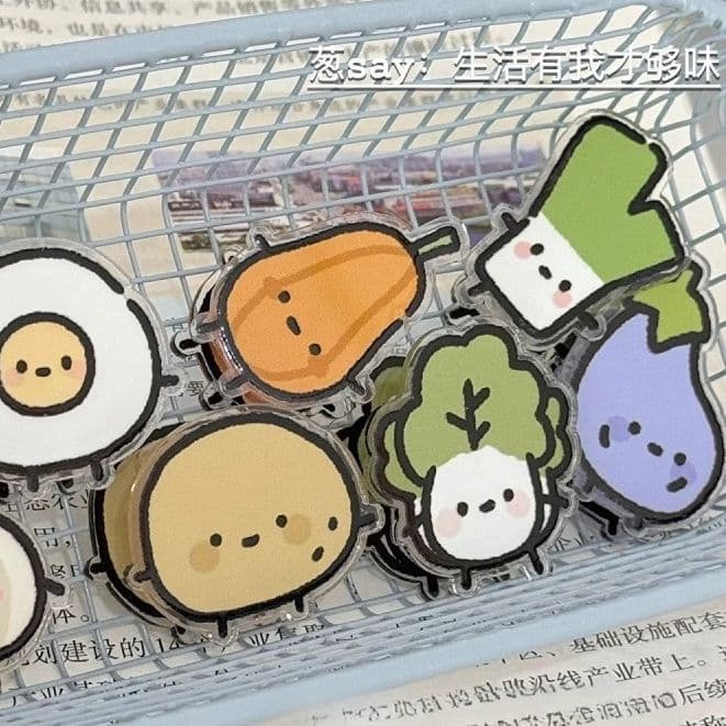 Funny Vegetable-shaped Paper Clips – Cartoon Double-sided Clips, Acrylic PP Clip, Document/Exam Paper Organiser