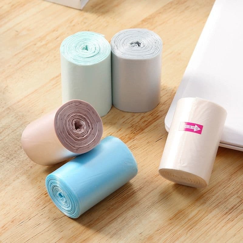 Small Desktop Bin for Cat Litter, Office or Car – Extra Thick Disposable Mini Plastic Bags