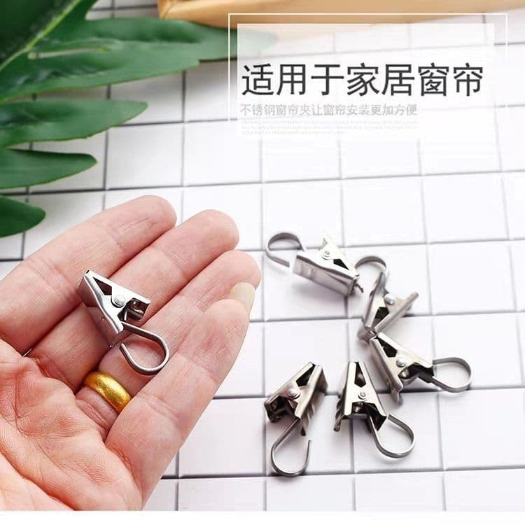 Curtain Clip Hooks Stainless Steel Clip Ring Accessories Heavy Duty Shower Curtain Clips Thickened Vintage Style