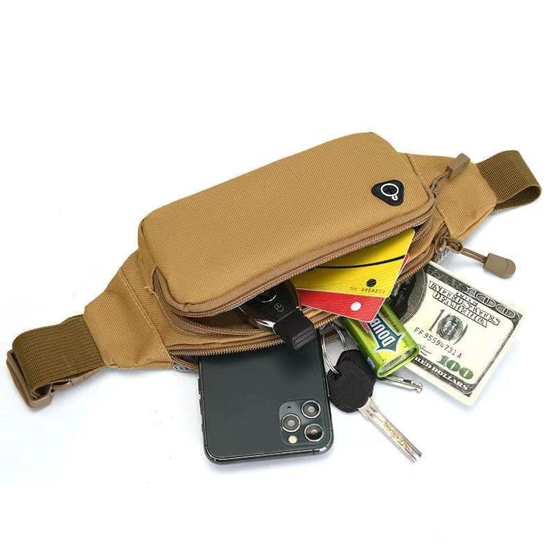 Crossbody Bag for Men and Women, Trendy Waist Bag, Sports Shoulder Bag, Oxford Cloth for Worksite, Outdoor, Cycling, Water-Repellent and Dustproof