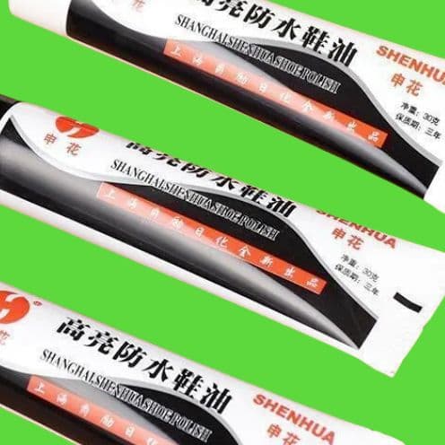 Black leather shoe polish, solid colourless leather care, cleaning and polishing brush set, universal