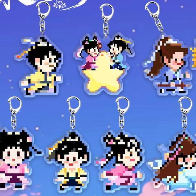 Funny Cute Acrylic Pendant Keychain Decorative Star for Couples and Best Friends Small Gift