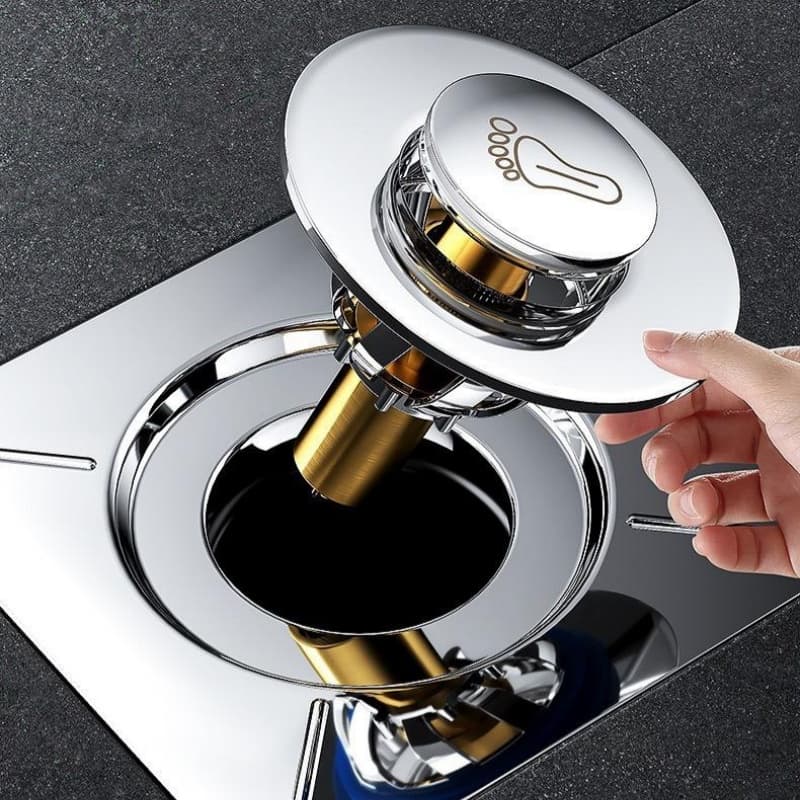 Floor drain for bathroom, pop-up core, anti-blockage and anti-odour