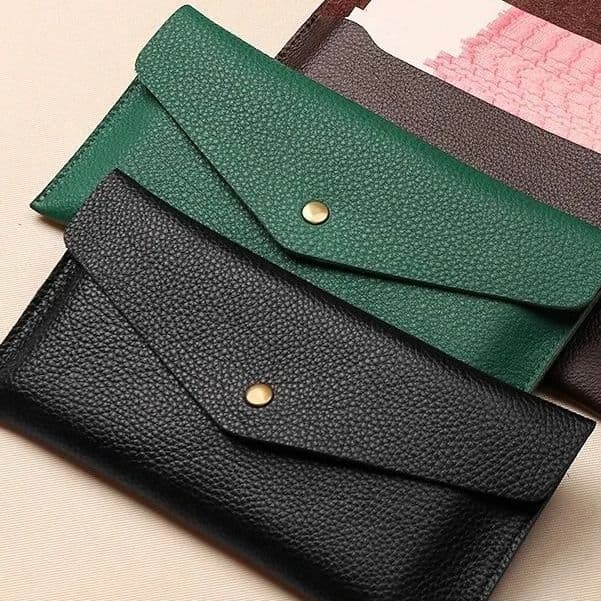 Genuine leather texture wallet for women, new one-piece slim long wallet, men's large note cash storage coin purse