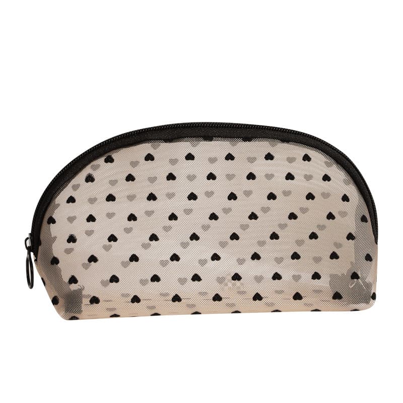 Love Heart Cosmetic Bag – Large Capacity Net Organiser, Travel Wash Bag, Portable