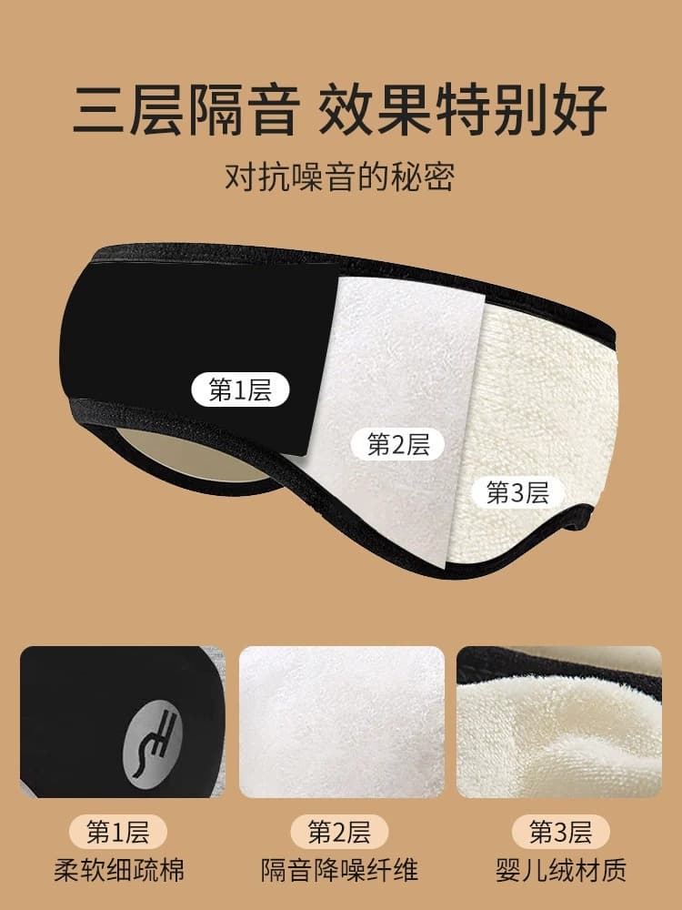 Noise-Reducing Ear Muffs for Sleeping, Outdoor Sports, Cycling - Winter Lined with Velcro, Unisex