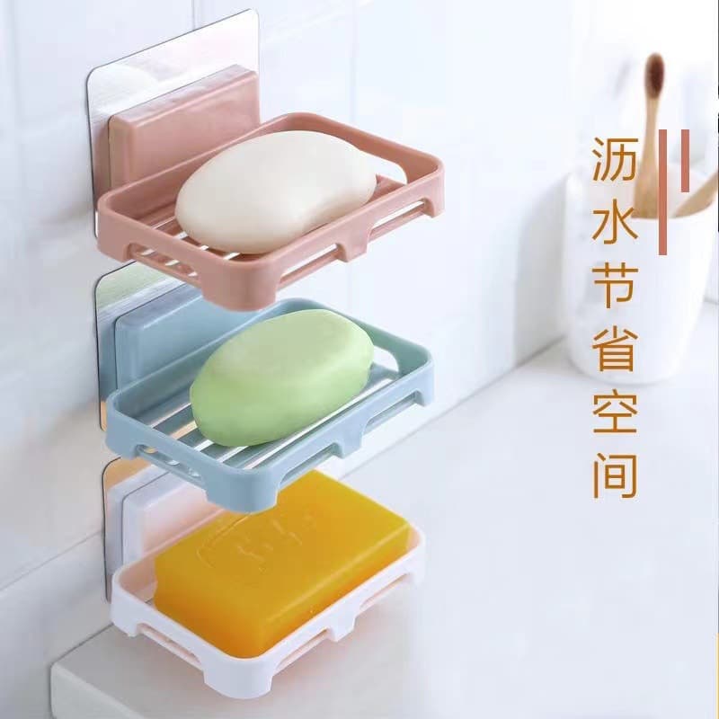 Soap Box No-Drill Wall-Mounted Storage Rack for Home and Dormitory