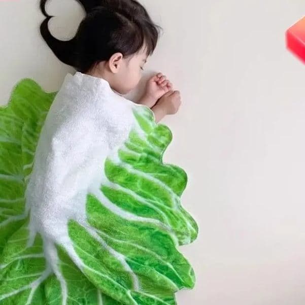 Cabbage Blanket – Novelty Faux Cabbage Quilt, Baby/Kid Activity Blanket