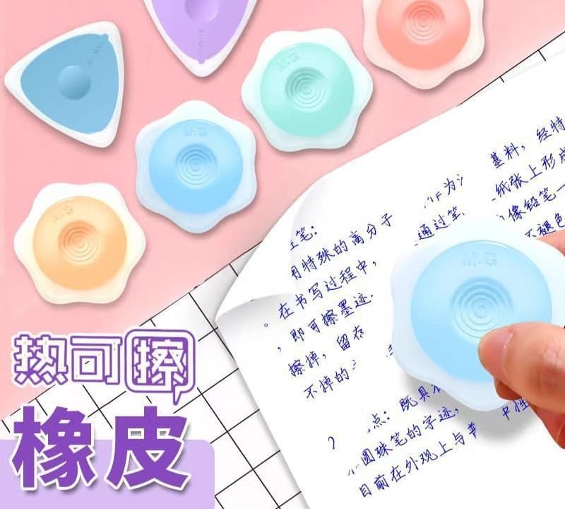 Heat-sensitive eraser for erasable gel pens and fountain pens, creative cute design for primary school students