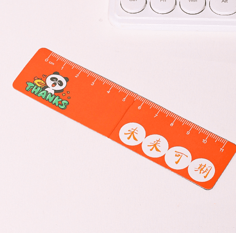 Cartoon magnetic ruler bookmark, foldable page clip, multi-function motivational learning tool for students, holiday gift
