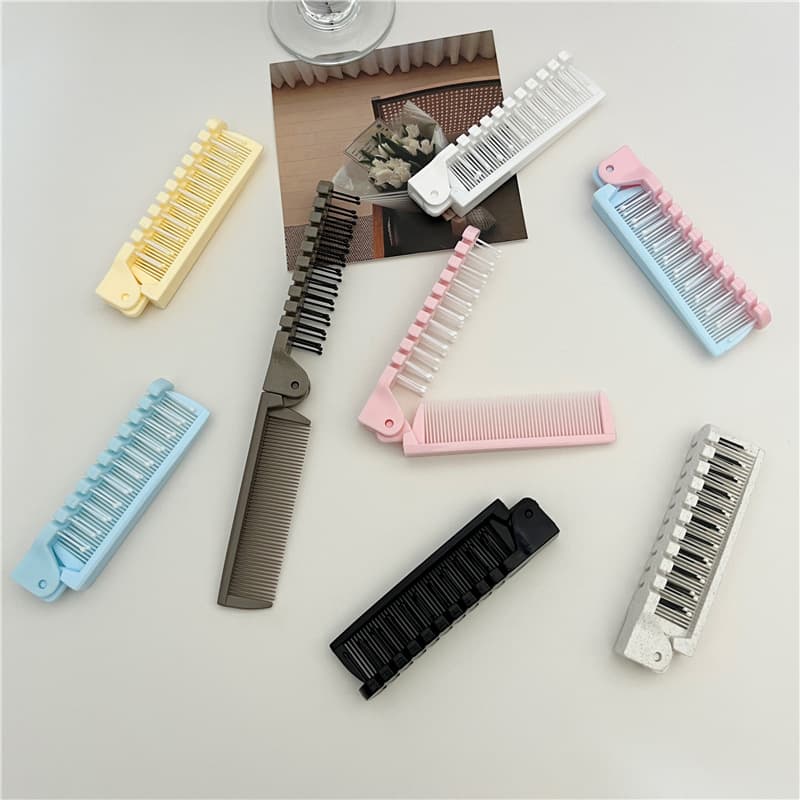 Portable mini travel folding comb, fine-tooth, for kids, girls, women, baby braids and fringes