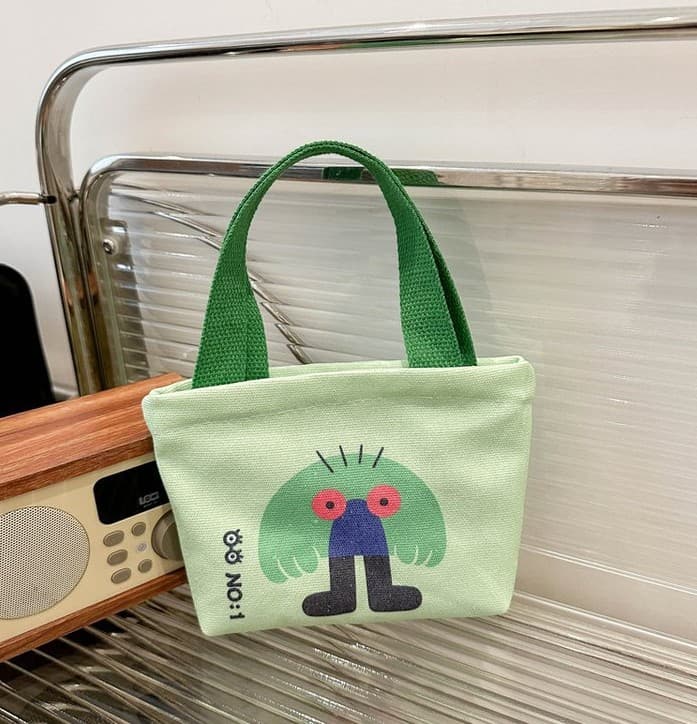 Handheld Mini Fashionable Outing Handbag for Women 2024 New Style Canvas Bag for Keys and Small Items for Office Workers