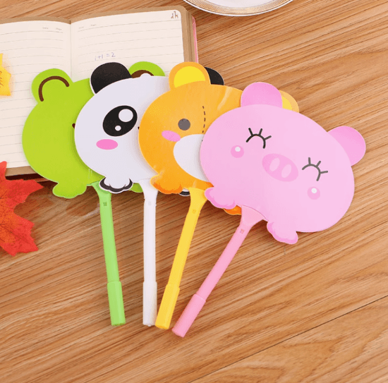 Cartoon Animal Fun Fan Pen - Novelty Stationery Ballpoint Pen for Children's Prizes & Gifts