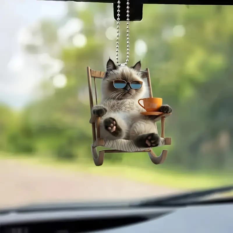 Creative cute kitten pendant for car hanging decoration, bag charm, keychain, ins style, gift for best friend