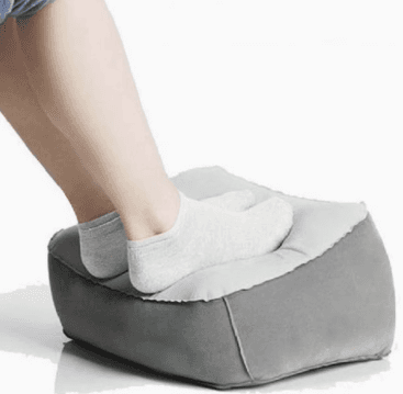 Flocked leg pillow PVC inflatable triangular footrest for home and outdoor use, sofa foot massage and fatigue relief
