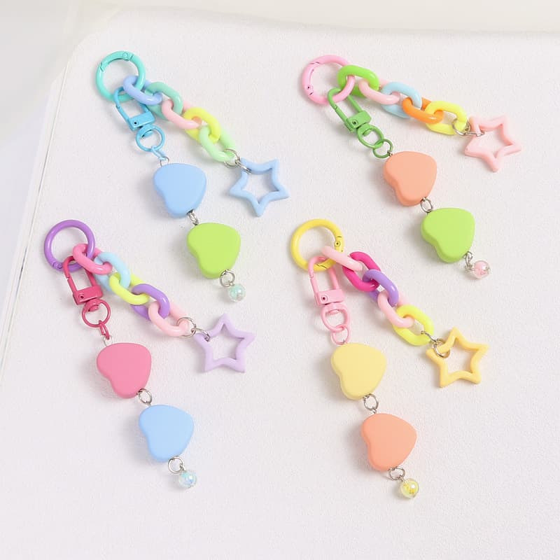 Sweet Heart Contrast Colour Keyring Charm for Bags and Backpacks