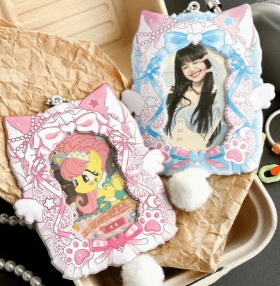 Cute card holder for fan photo display, campus card, meal card, bus card protective cover with creative lanyard