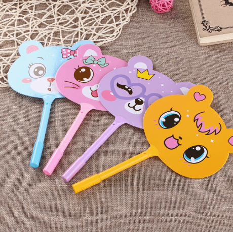 Cat Fan Pen Series Student Prize Cute Cartoon Cat Blue Ballpoint Pen Children Gift Creative Stationery