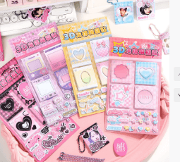 Korean-style 3D foam photo frame and card holder DIY sticker set for phones and cards
