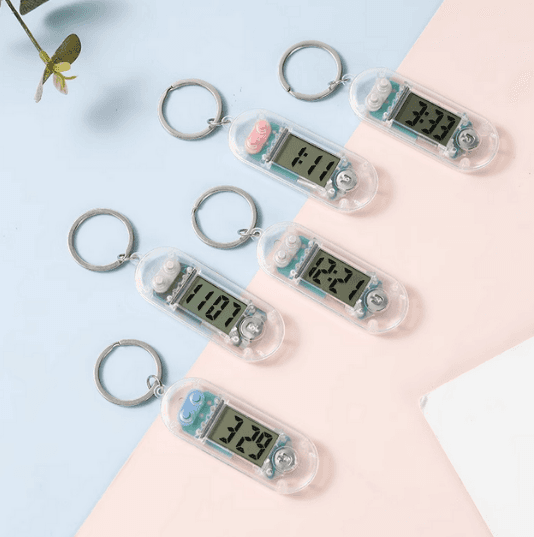 Transparent Tech Company Opening Gift Mini Keychain Electronic Clock Convenient Keychain