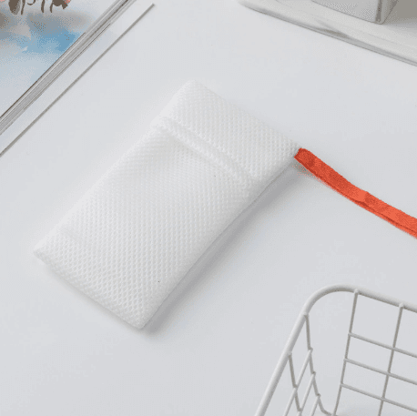 Mesh Soap Pouch with Drawstring for Exfoliating and Bathing